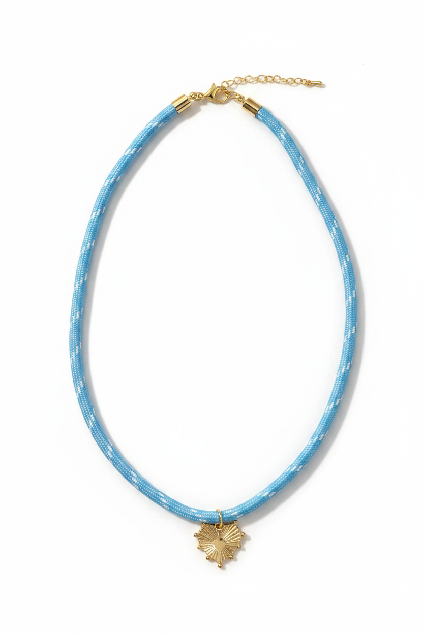 Liberty Love cord necklace on white background