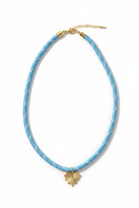 Liberty Love cord necklace on white background