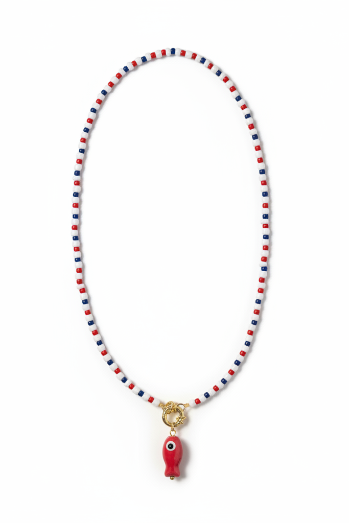 Patriot's Catch necklace on white background
